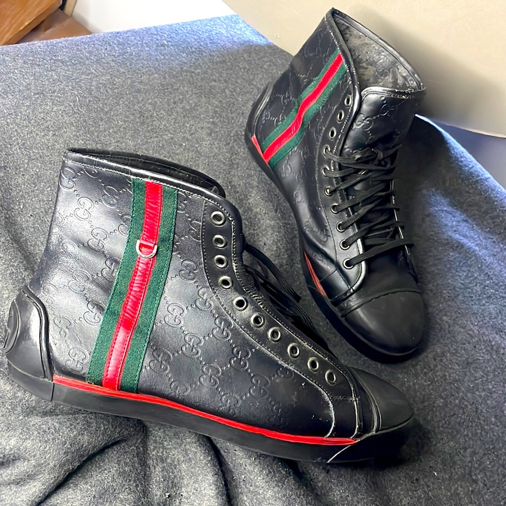 High Top Leather Gucci / Goodyear Sole